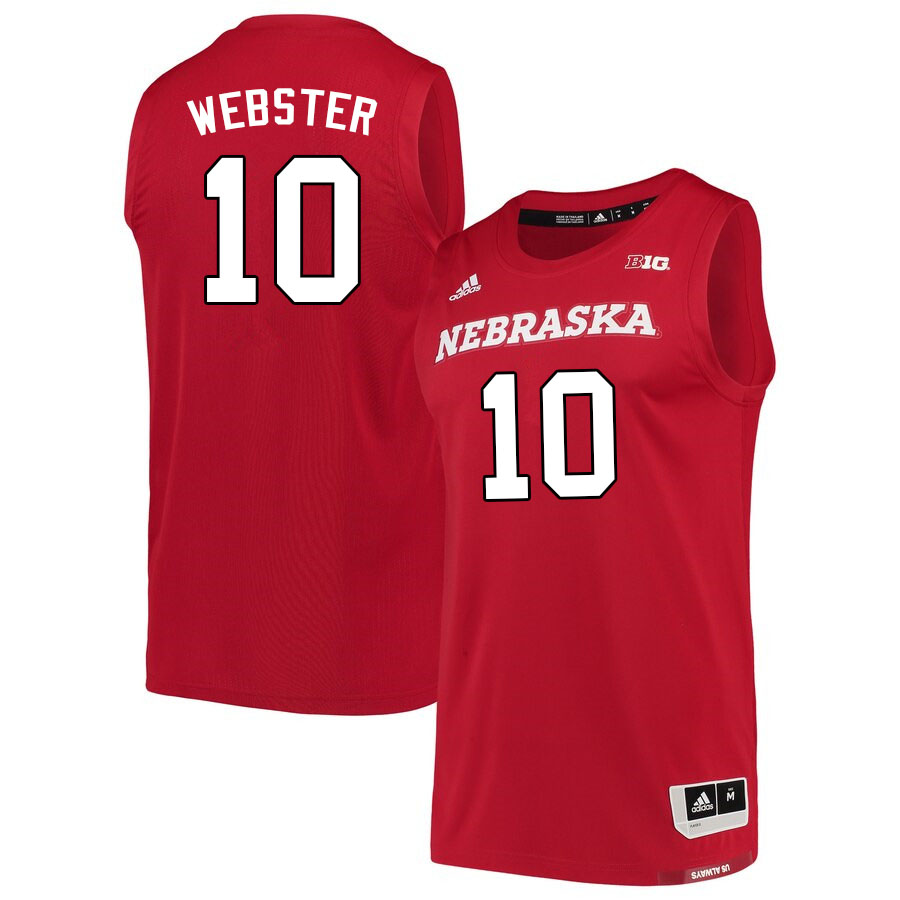 Men #10 Kobe Webster Nebraska Cornhuskers College Basketball Jerseys Sale-Scarlet - Click Image to Close